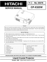 Thumbnail Hitachi Cp-x 325-W Projector Original Service Manual Thumbnail Hitachi Cp-x 325-W Projector Original Service Manual