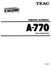 Thumbnail Teac A-770 Cassette Deck , Service Manual