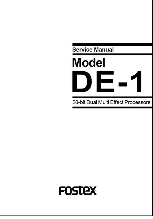 Product picture Fostex DE-1 Multi Effect Processors , Service Manual 