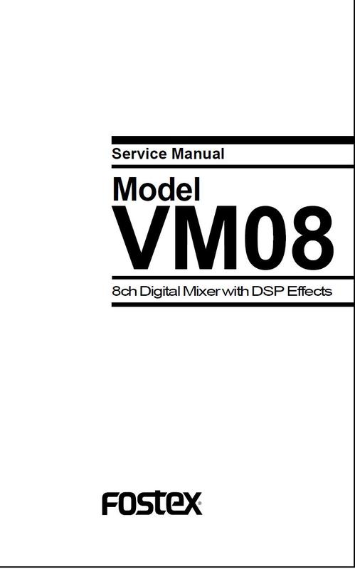 Product picture Fostex VM-08 digital mixer , Service Manual 
