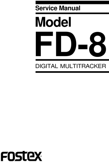 Product picture Fostex FD-08 , Digital Multitracker , Service Manual