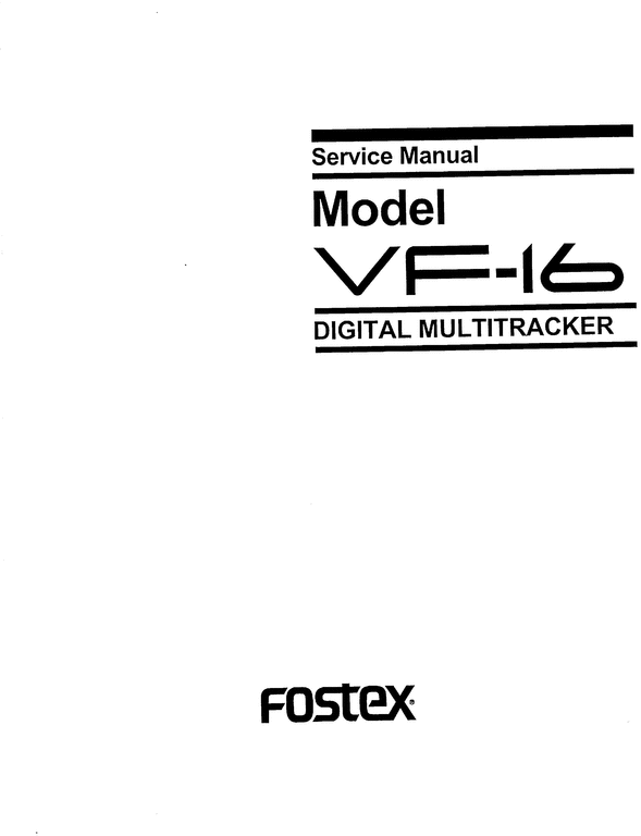 Product picture Fostex VF-16 digital multitracker , Service Manual 