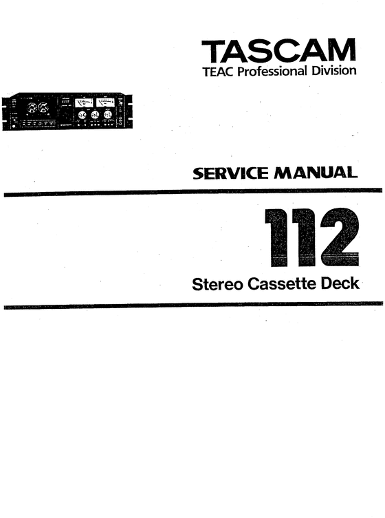 Product picture Tascam 112 Cassette Deck , Service Manual