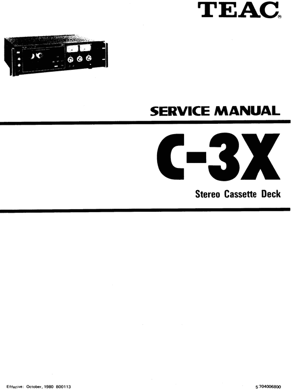 Product picture Teac C-3-X Cassette Deck , Service Manual