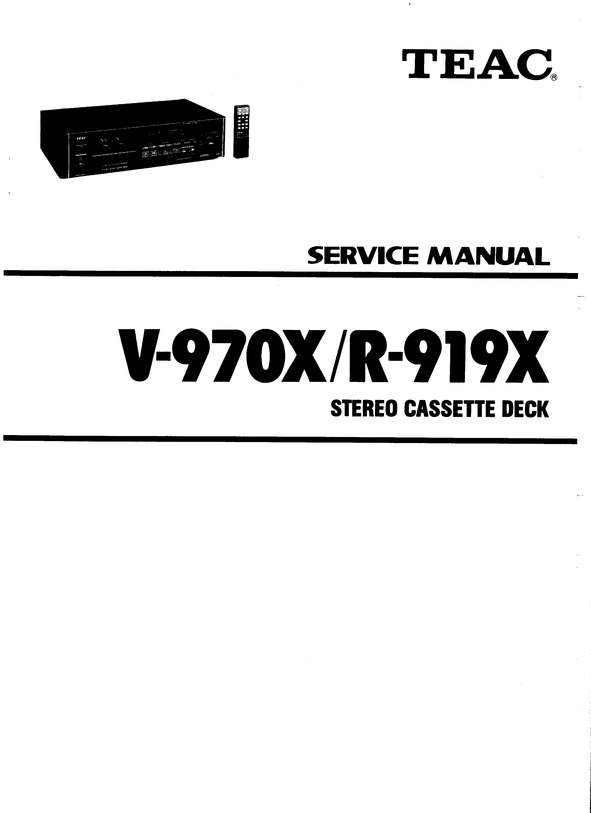 Product picture Teac R-919-X & V-970-X Cassette Deck , Service Manual