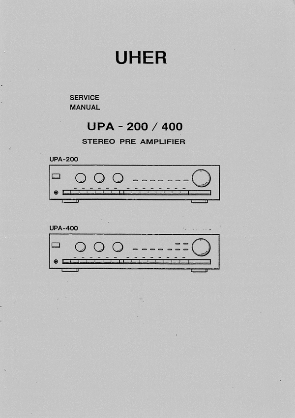 Product picture Uher UPA-200 & UPA-400,  Service Manual 